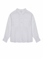 Chemise manches longues chaine en lin - Tonya 7600 blanc - 02 Blanc