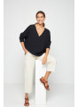 Pull ample coton et lin - Thalie  7640 marine - 05 Bleu marine