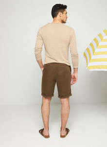 T-shirt col tunisien en lin flammé - Blayne 7620 raphia - 12 Beige clair