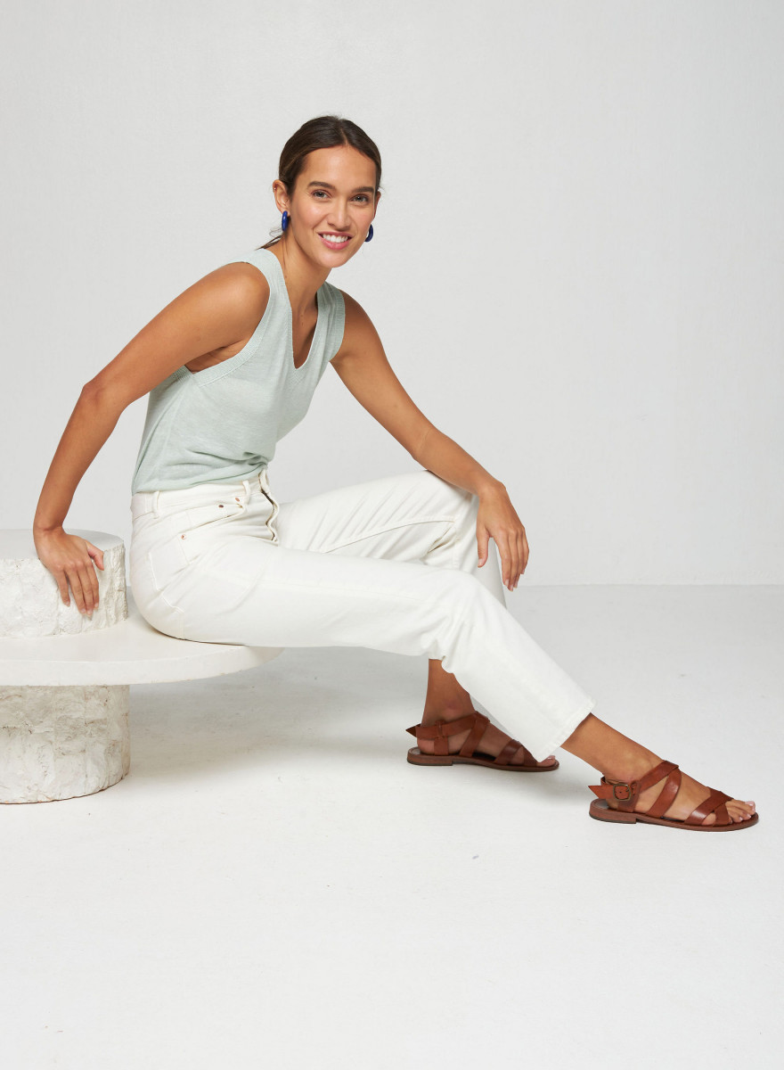 Slub linen tank top - Tahiti