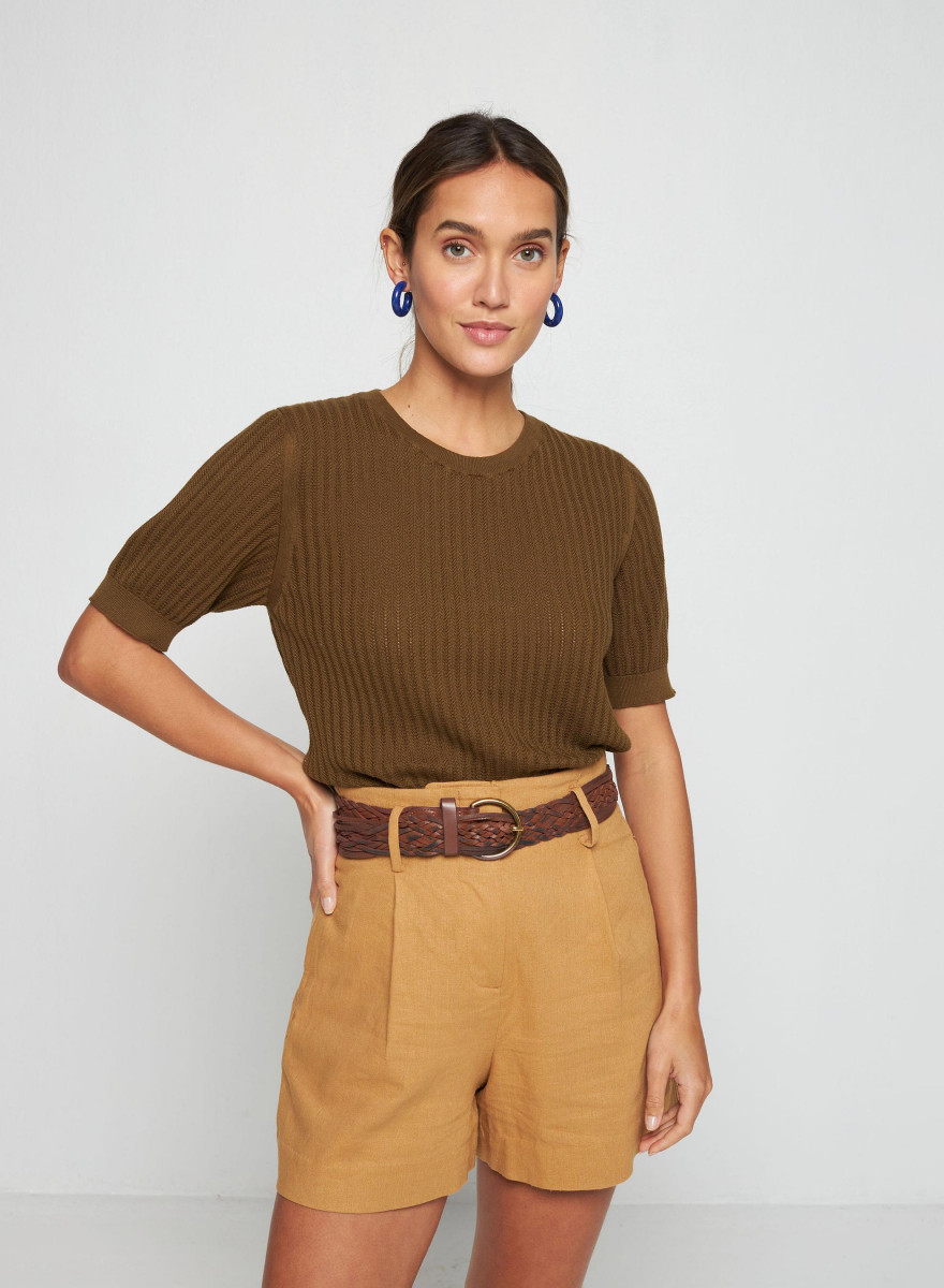 T-shirt col rond en coton - Sidonie