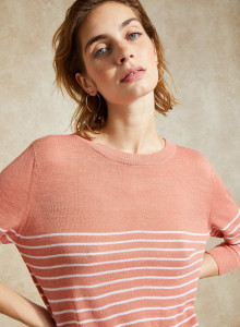 Long sleeve striped linen T-shirt - Tanguy