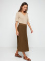 T-shirt manches coudes en lin flammé - Bonbon 7620 raphia - 12 Beige clair