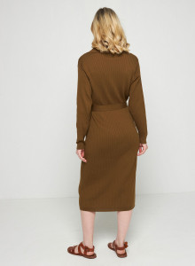 Robe longue en coton bio - Sibylle 7650 kaki - 83 Kaki