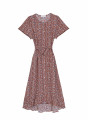 Robe longue à motifs en chaine et trame viscose - Sefiane 7722 blush - 51 Bordeaux