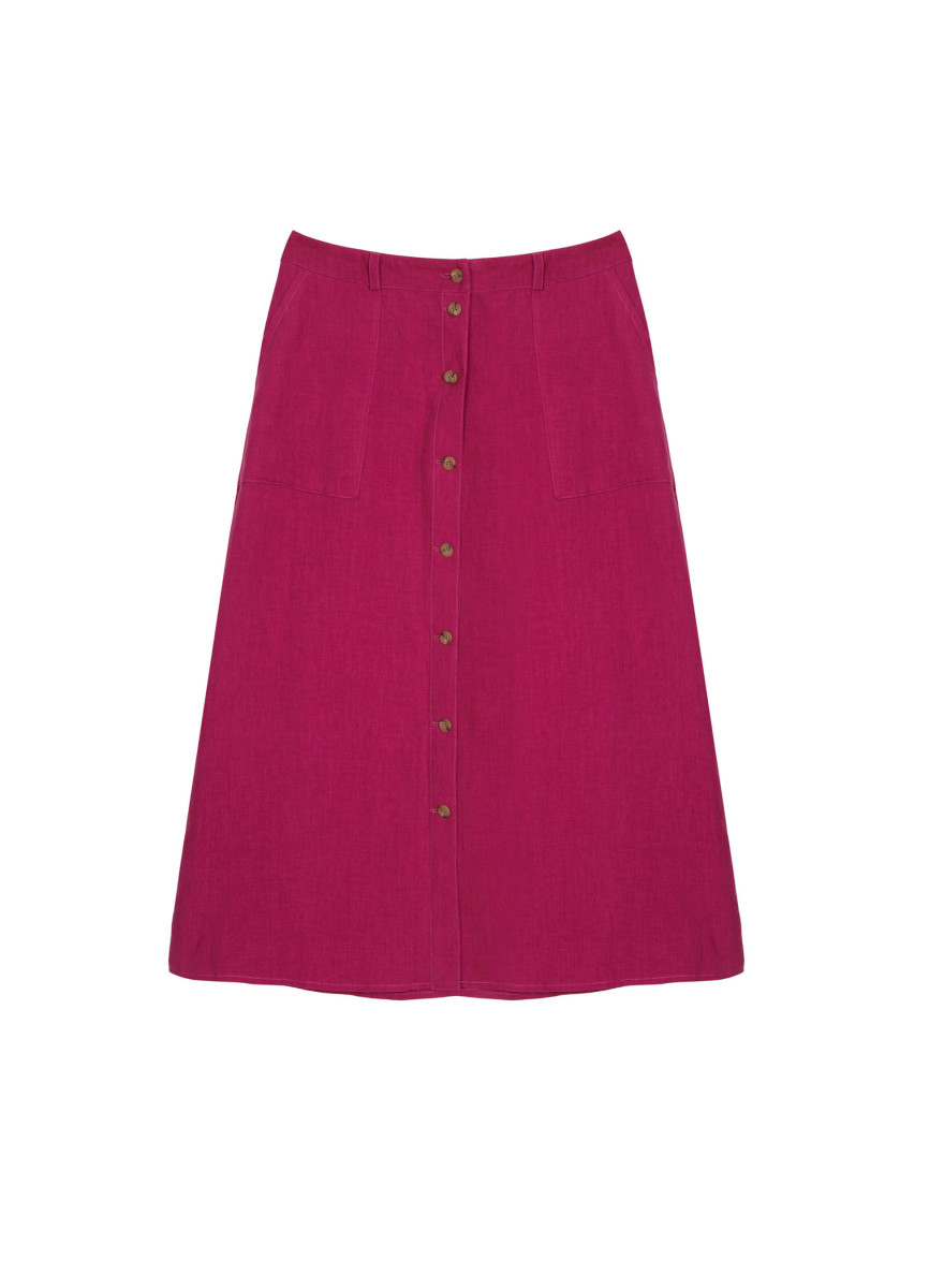 Long linen skirt with buttons - Tourya