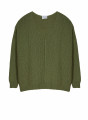 Pull ample coton et lin - Thalie  7652 olive - 22 Vert moyen