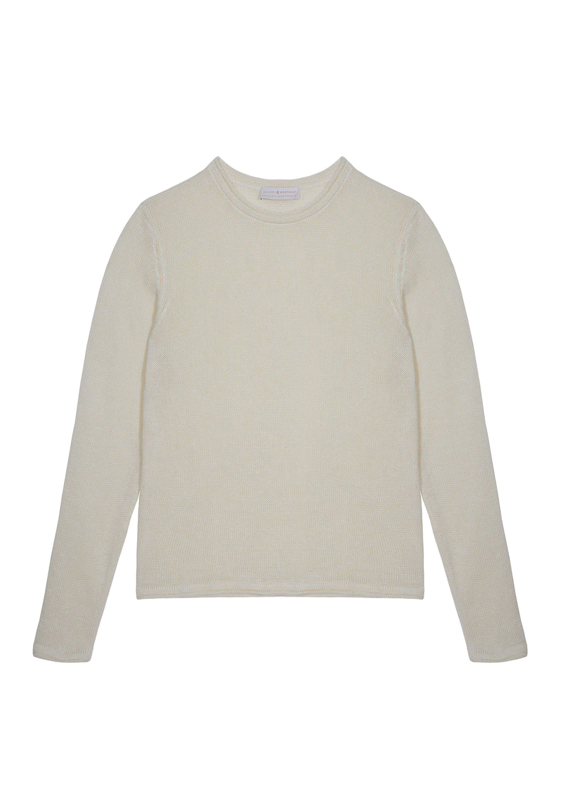 Pull col rond en lin - Rudy 7601 ecru - 82 Ecru