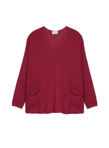 Oversized V-neck sweater in corallo - Telma