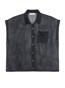 Short-sleeved blouse with iridescent effect - Stacy