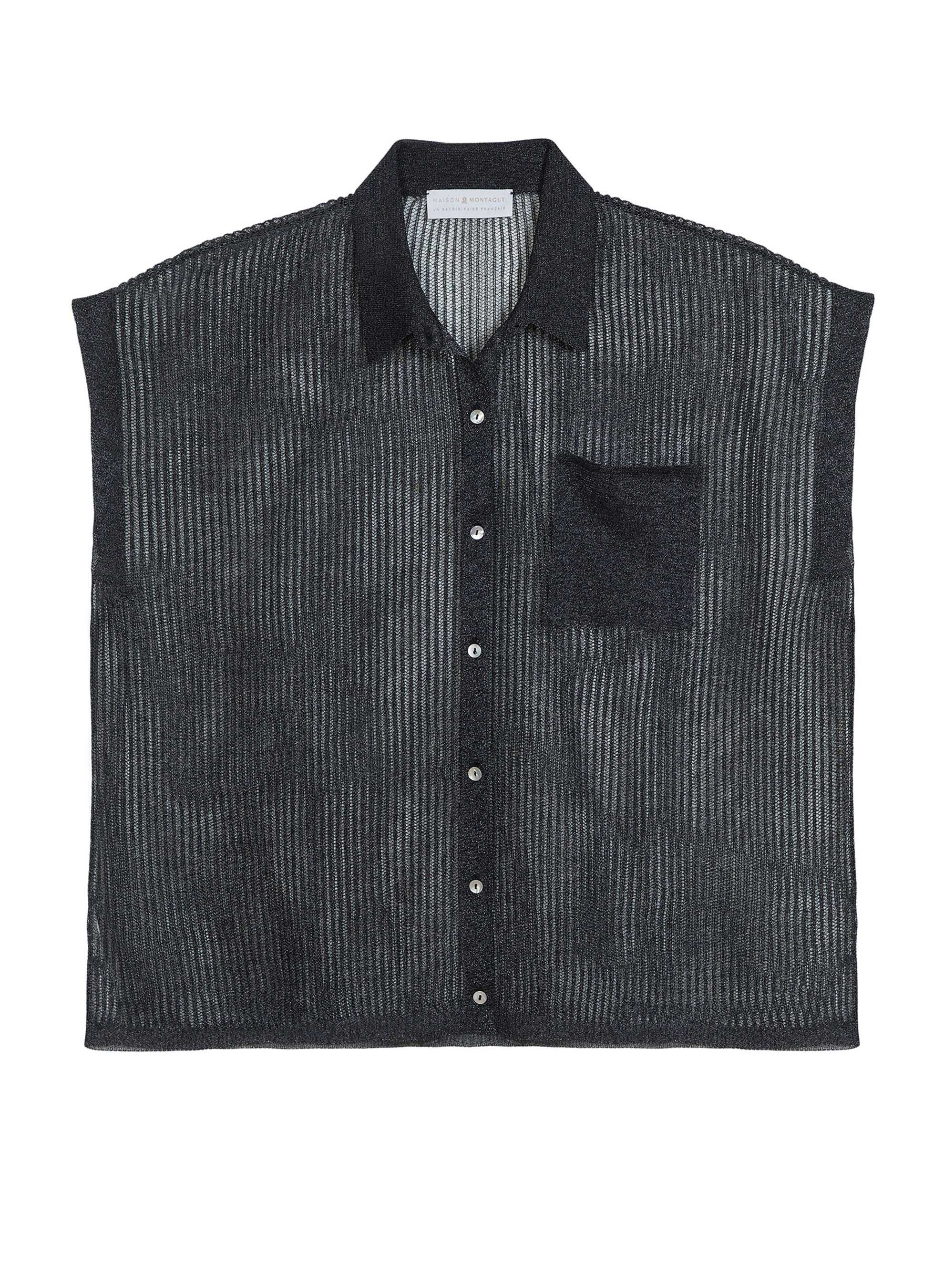 Short-sleeved blouse with iridescent effect - Stacy
