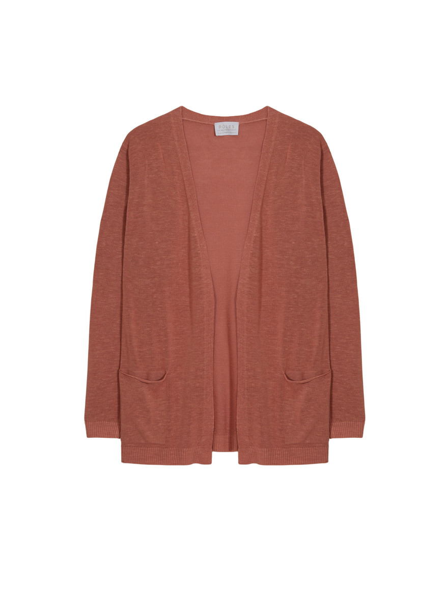 Long vest with pockets in flamed linen - Tabata