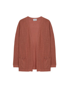 Long vest with pockets in flamed linen - Tabata