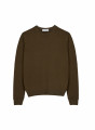 Pull col rond avec logo en laine mérinos - Eddie 7650 kaki - 83 Kaki