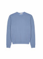  	Pull col rond avec logo en laine mérinos - Eddie 7642 horizon - 04 Bleu clair