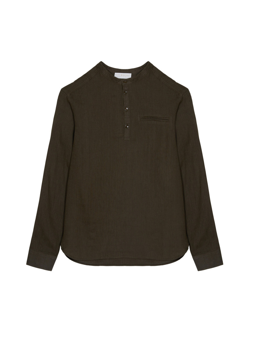 Linen shirt with tunisian collar - Romeo