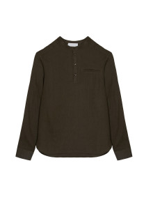 Linen shirt with tunisian collar - Romeo