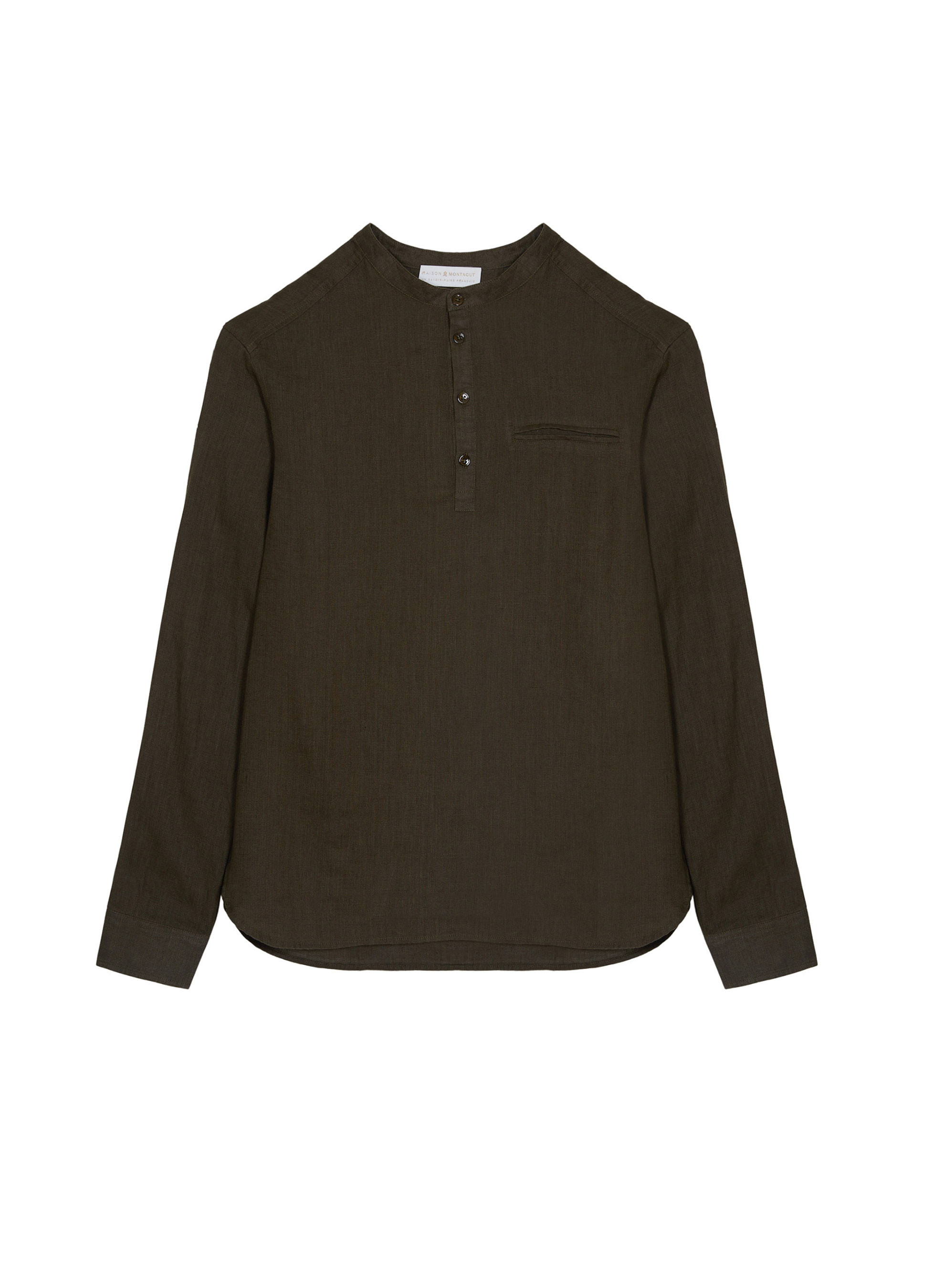 Linen shirt with tunisian collar - Romeo