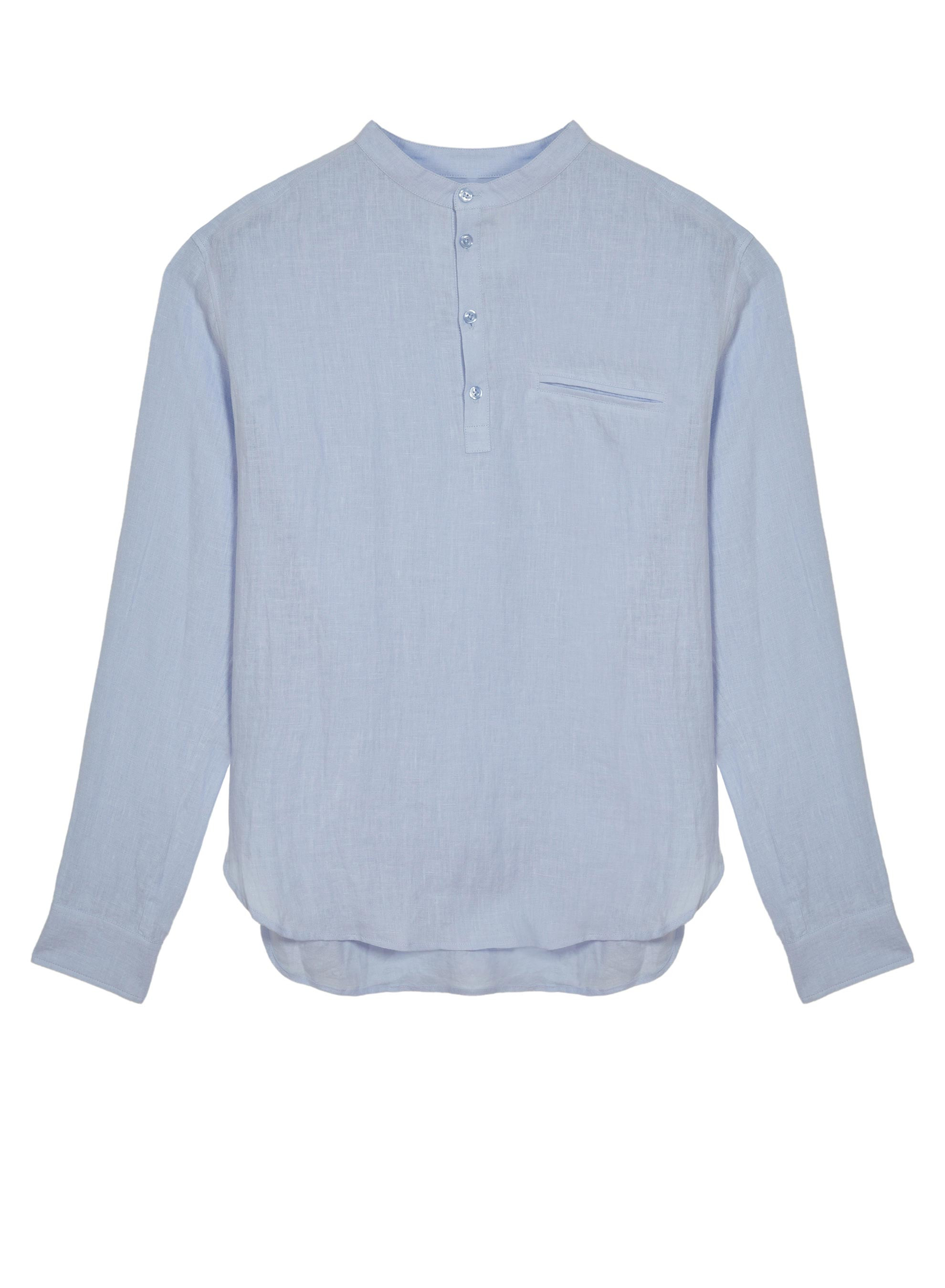Linen shirt with tunisian collar - Romeo