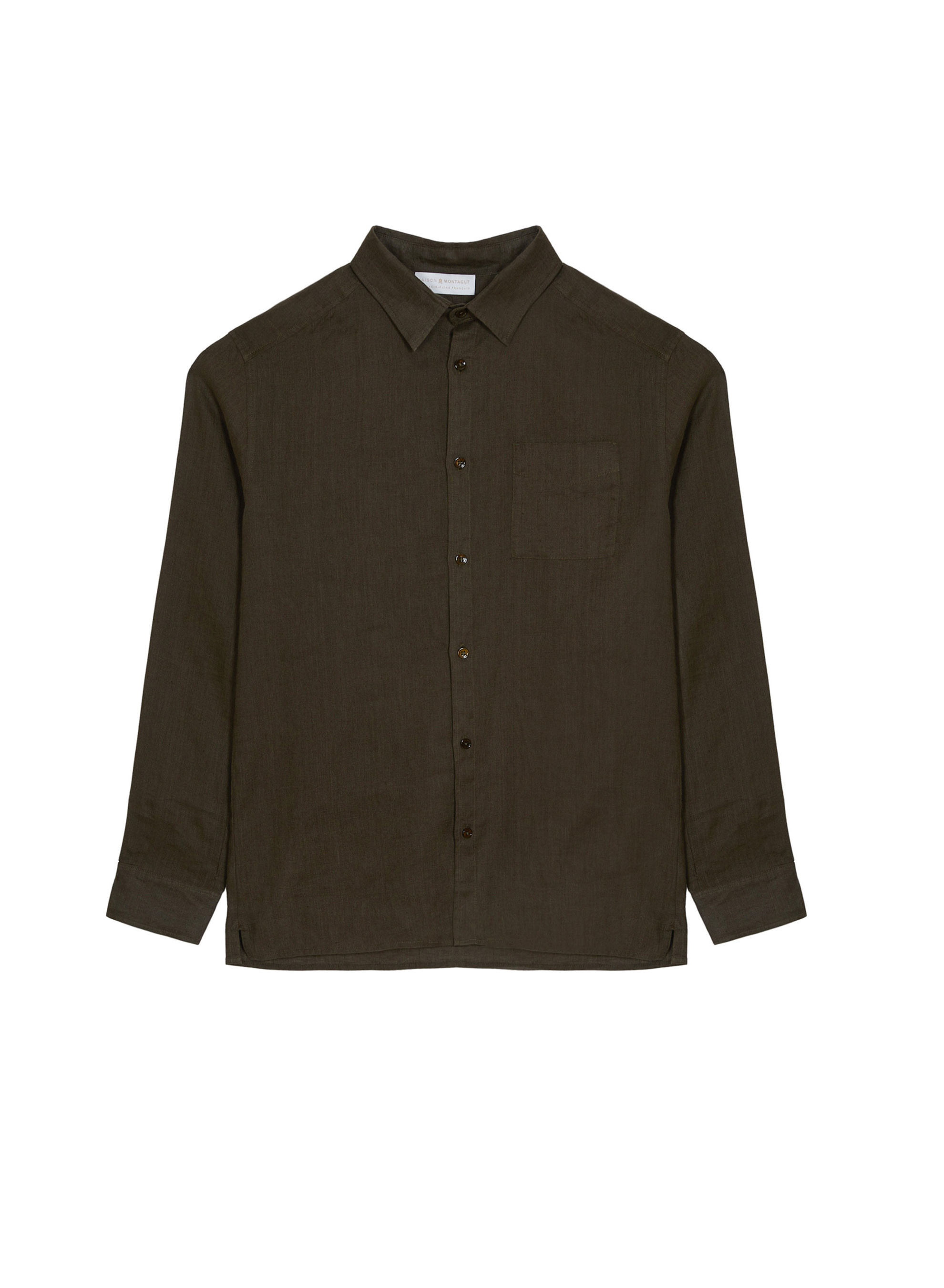 Chemise manches longues en lin - Robin 7650 kaki - 83 Kaki