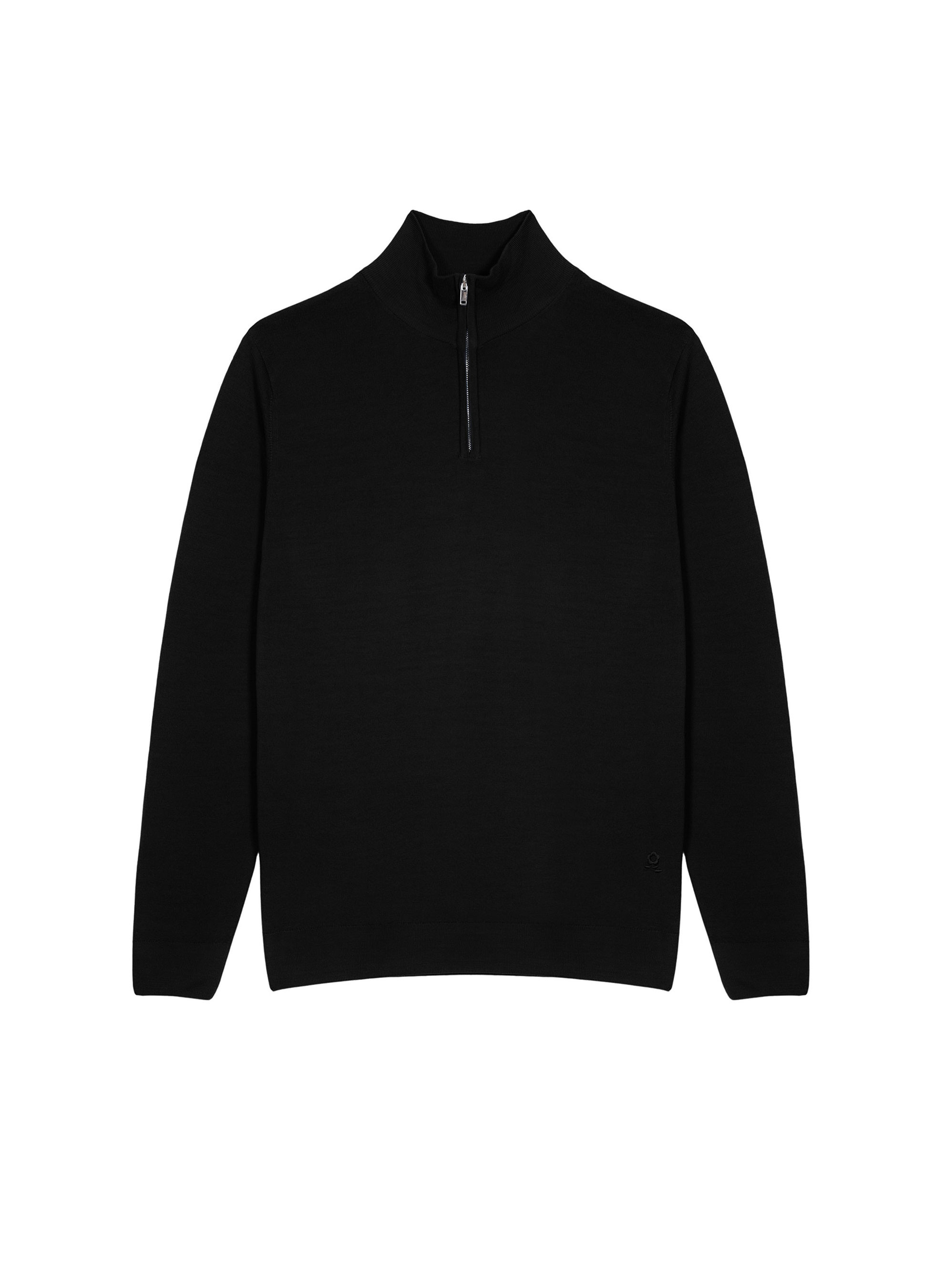 Trucker neck sweater with logo in merino wool - Ryan