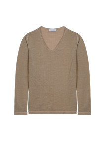 Slub linen and linen V-neck sweater -Blayne