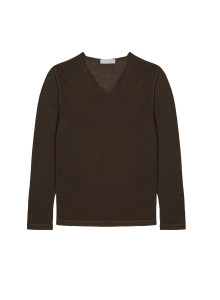 Slub linen and linen V-neck sweater -Blayne