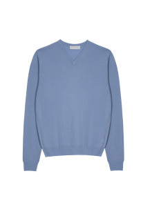 V-neck sweater with logo in merino wool - Elmo