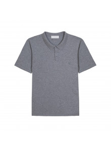 Polo en coton bio avec logo - Richie 7611 volute - 09 Gris moyen