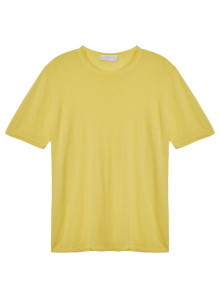  	T-shirt col rond en lin flammé - Renaud 7660 citron - 08 Jaune