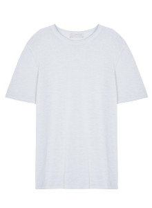  	T-shirt col rond en lin flammé - Renaud 7601 ecru - 02 Blanc