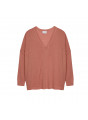Oversized v-neck flamed linen t-shirt - Beja