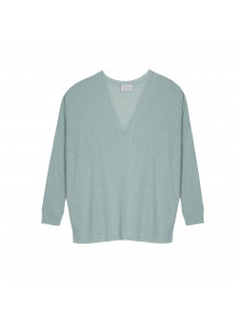 Oversized v-neck flamed linen t-shirt - Beja