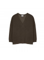 Oversized v-neck flamed linen t-shirt - Beja