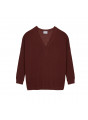 T-shirt oversize col v en lin flammé - Beja 7630 argile - 51 Bordeaux