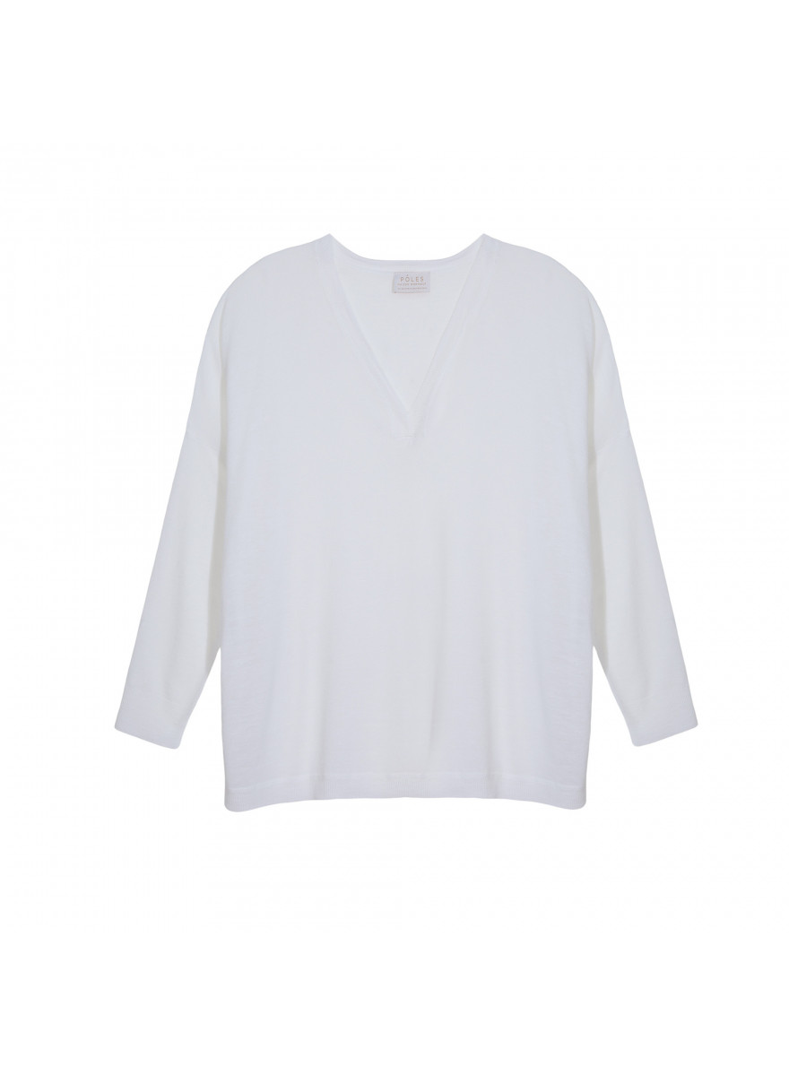 T-shirt oversize col v en lin flammé - Beja