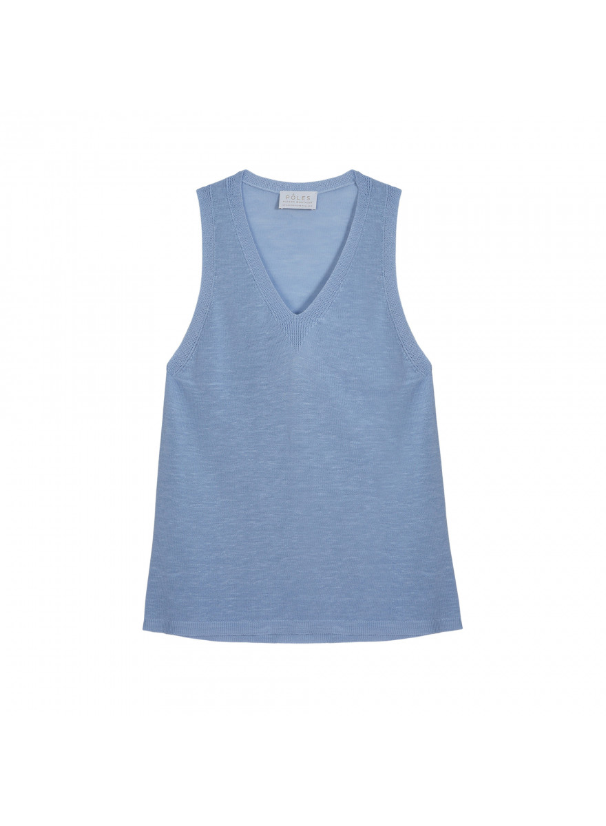 Slub linen tank top - Tahiti