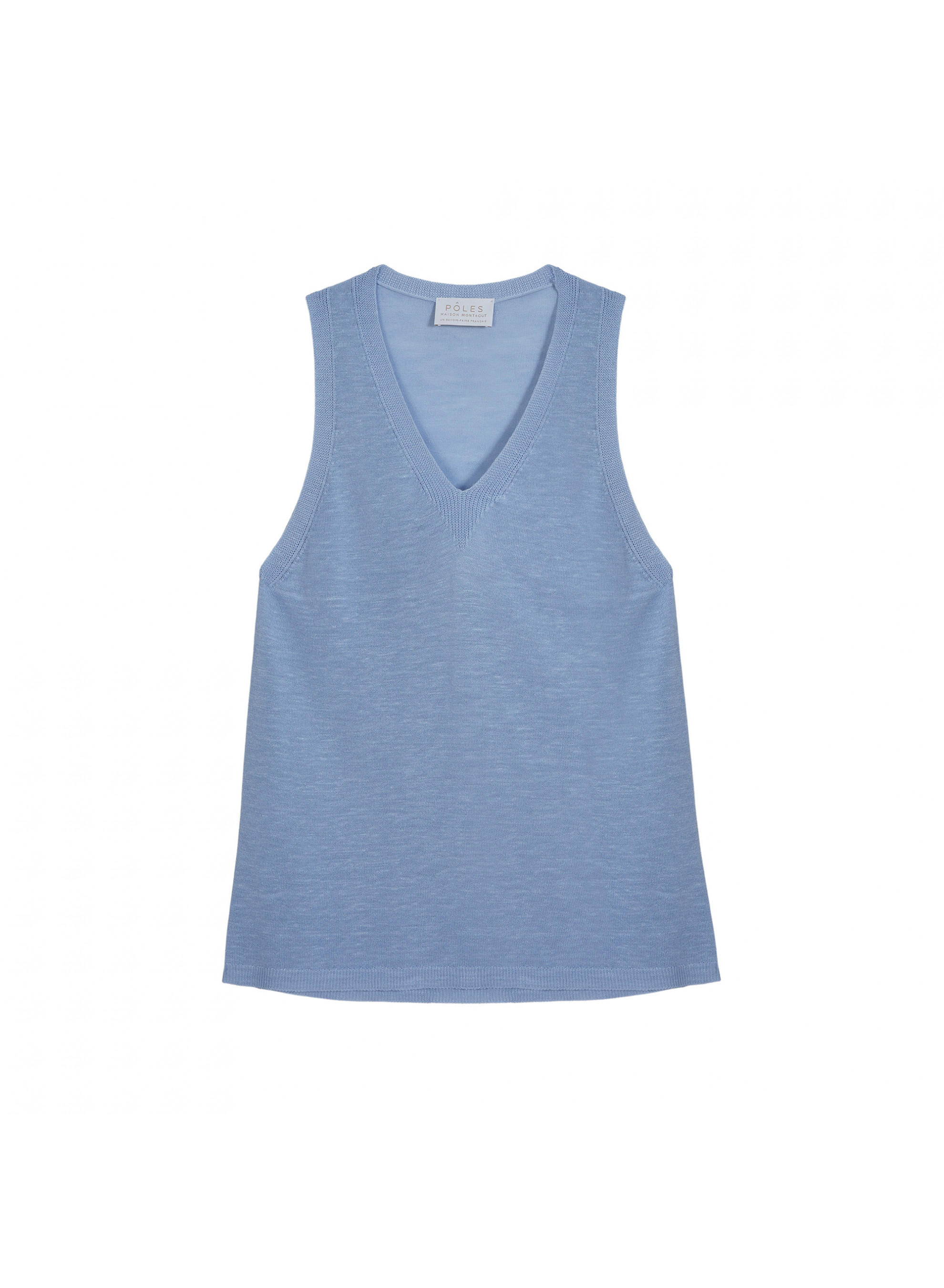Débardeur en lin flammé - Tahiti 7642 horizon - 04 Bleu clair