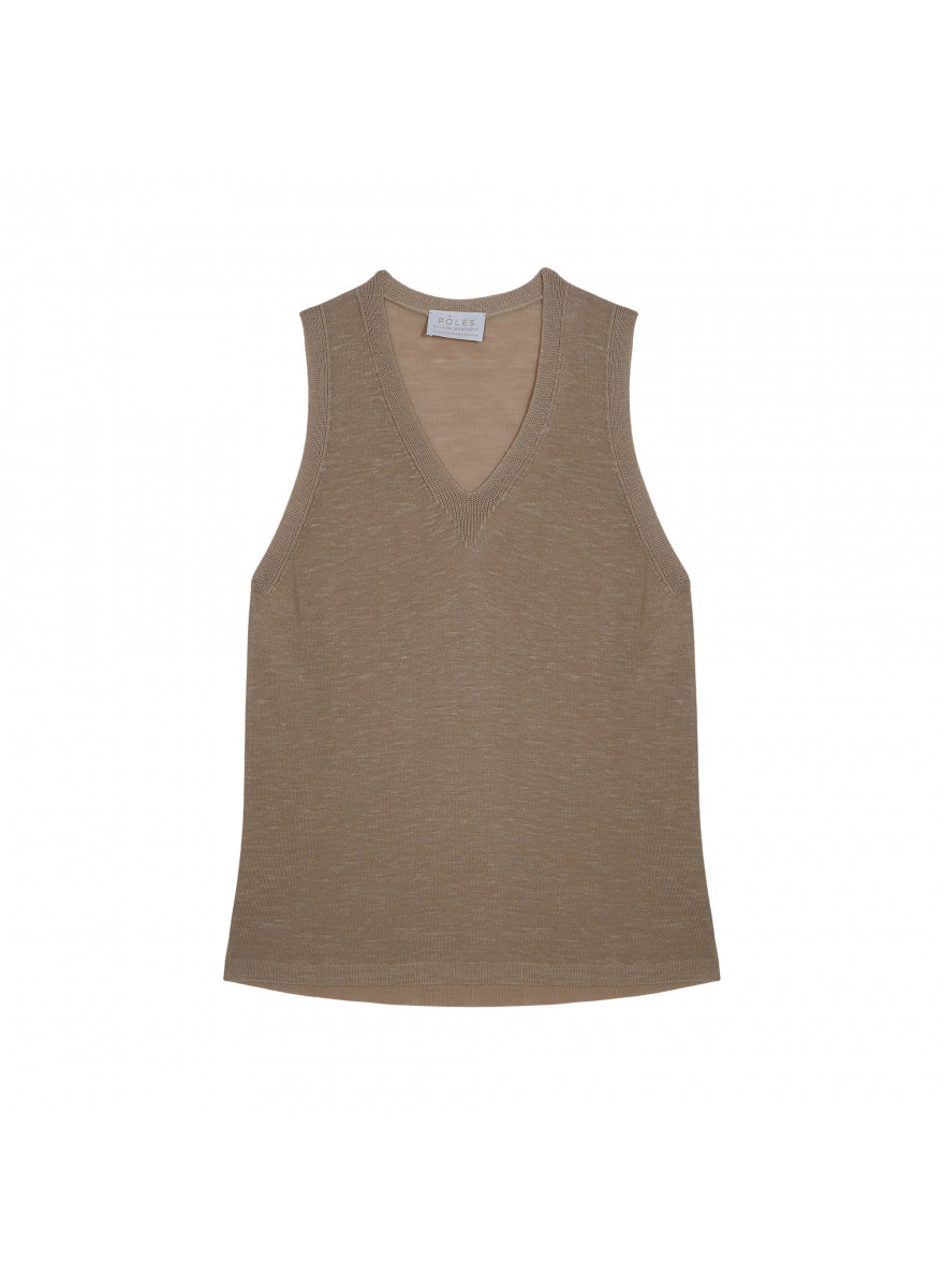 Slub linen tank top - Tahiti