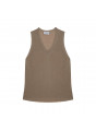 Débardeur en lin flammé - Tahiti 7620 raphia - 12 Beige clair