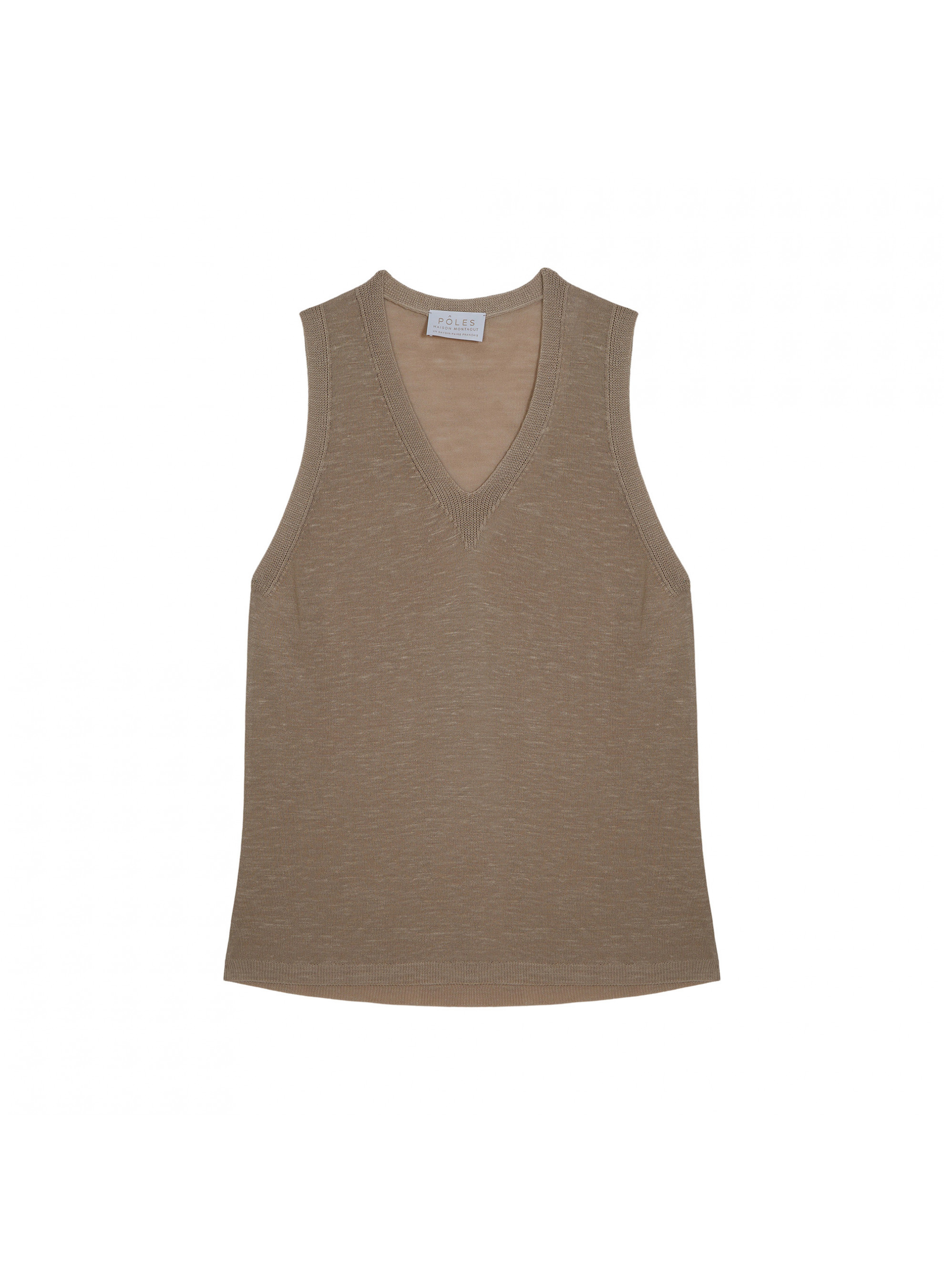 Débardeur en lin flammé - Tahiti 7620 raphia - 12 Beige clair