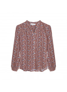 Patterned long-sleeved blouse in viscose warp and weft - Seina