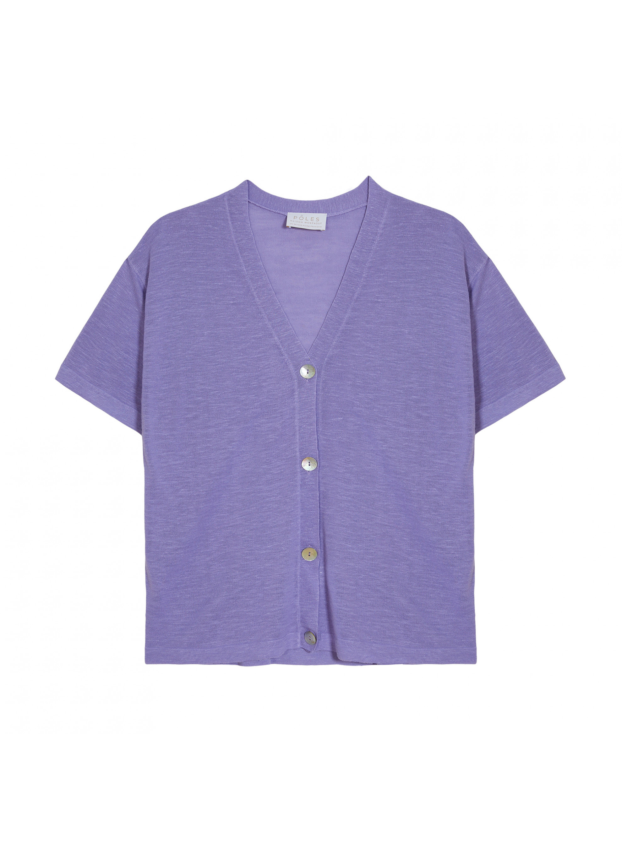 Short sleeves flamed linen cardigan - Tanya