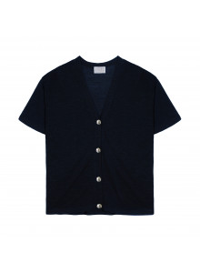 Short sleeves flamed linen cardigan - Tanya