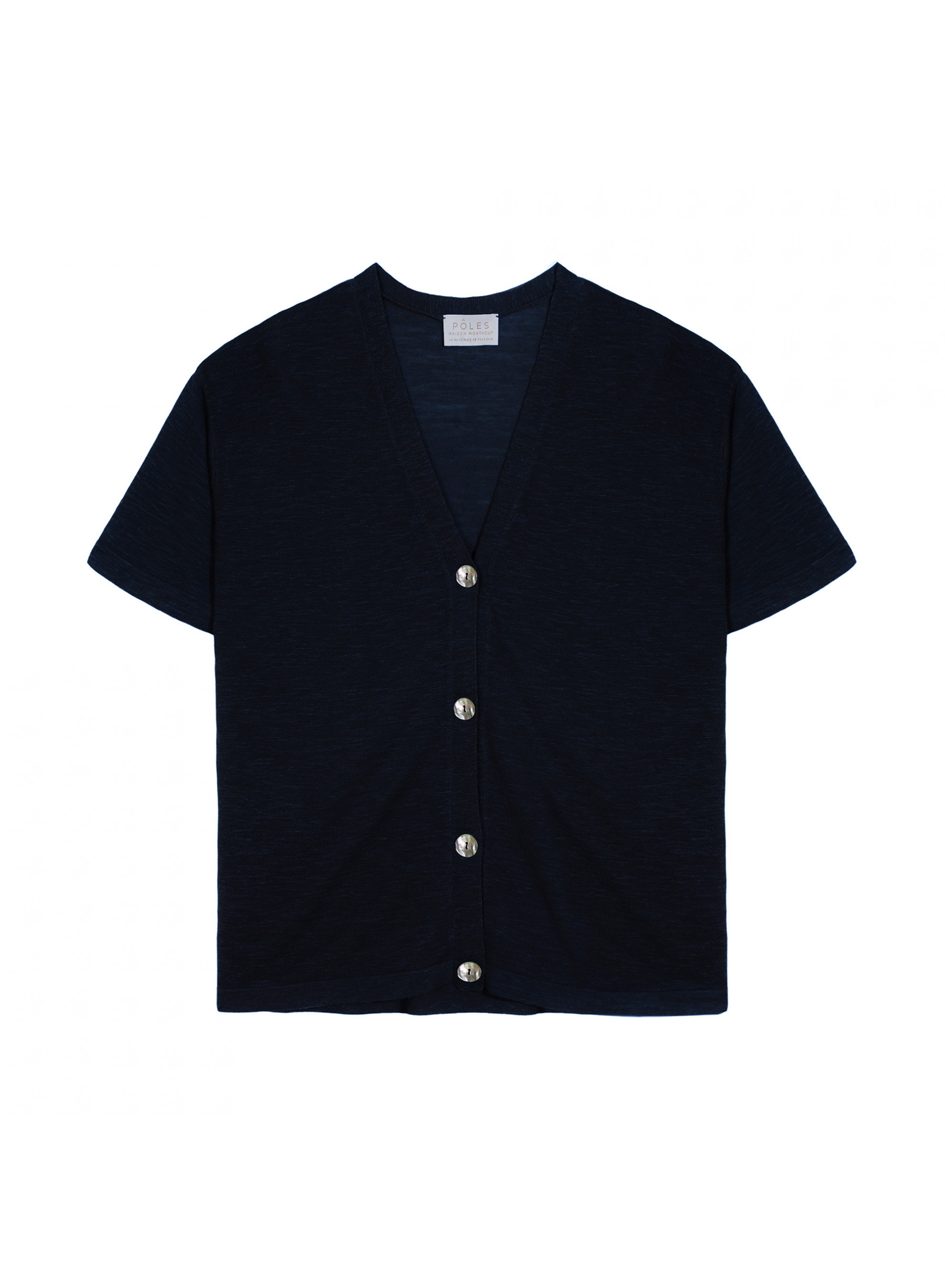 Short sleeves flamed linen cardigan - Tanya