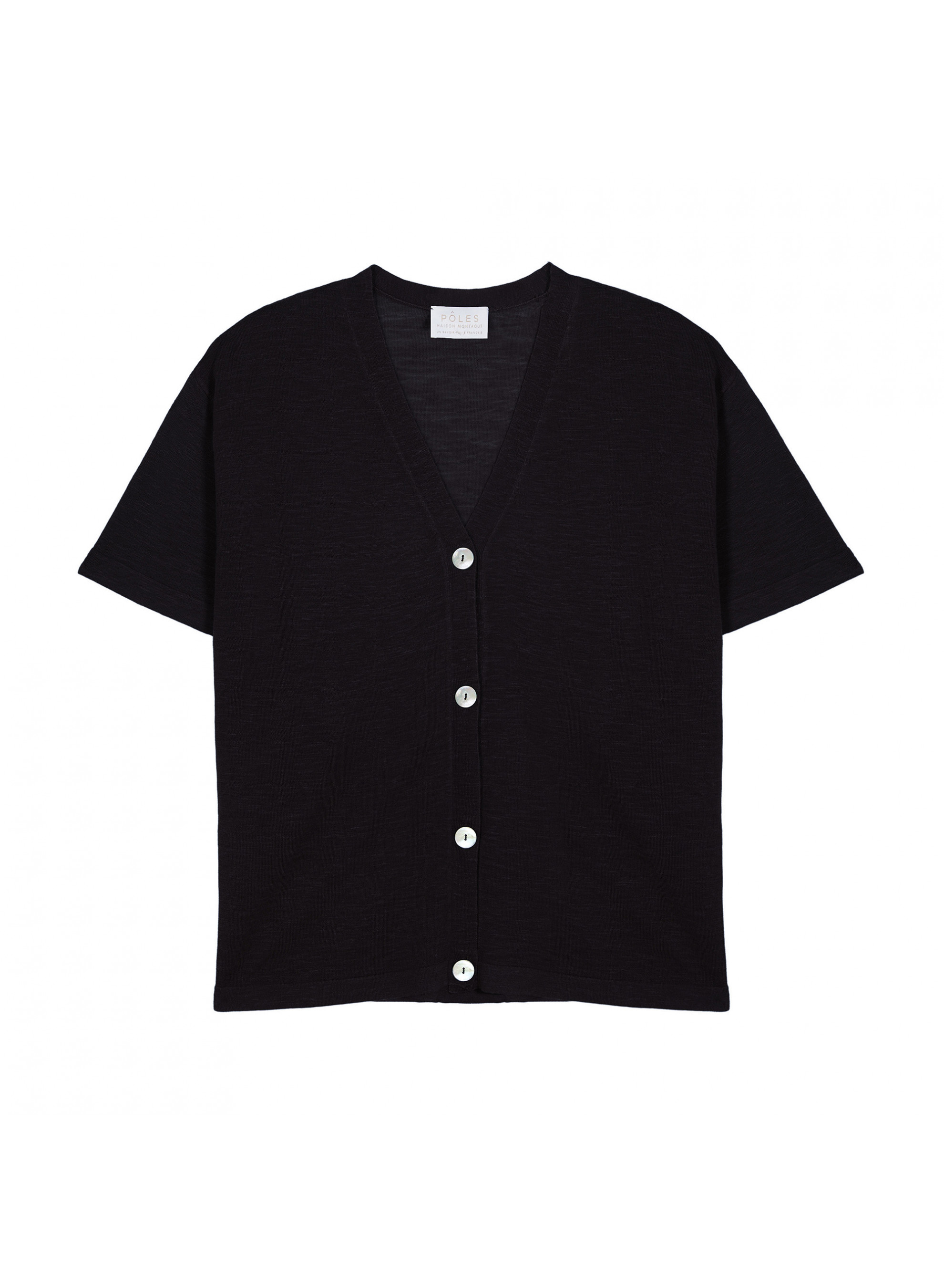 Gilet manches courtes en lin flammé - Tanya 7610 noir - 01 Noir