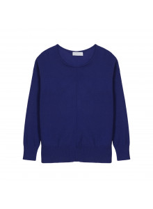 Pull col rond en cachemire light - Soraya 7645 indigo - 03 Bleu foncé