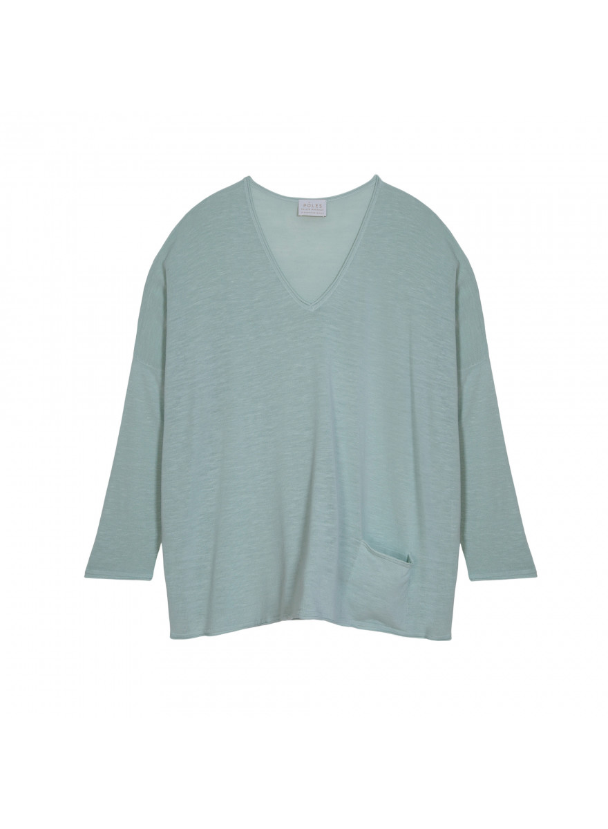 Camiseta folgada de linho com estampa slub - Balou