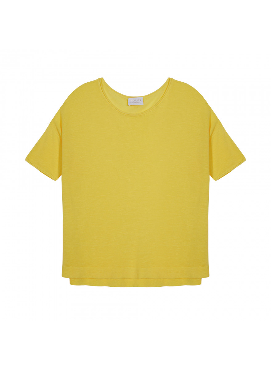 T-shirt ample manches coudes en lin flammé - Taslim