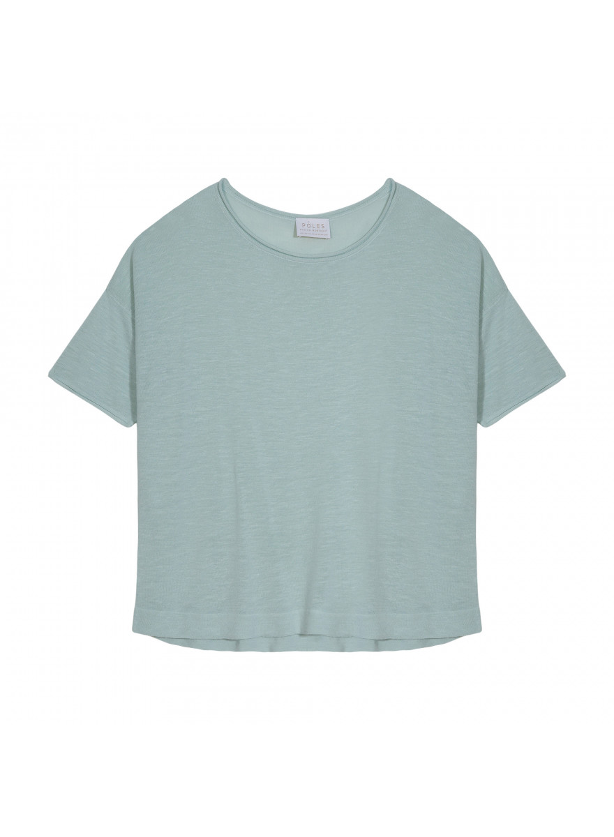 T-shirt ample manches coudes en lin flammé - Taslim